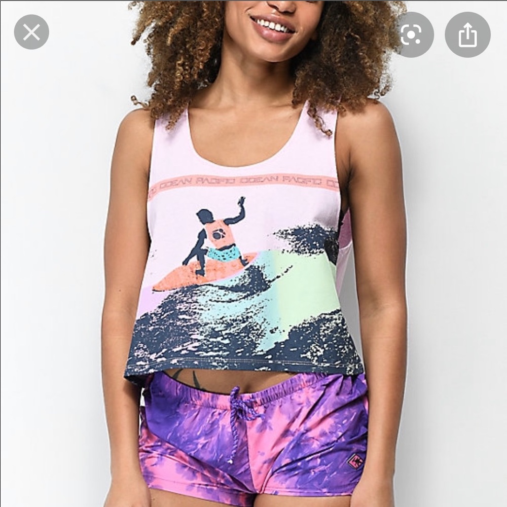 New Ocean pacific by icons of culture crop tee